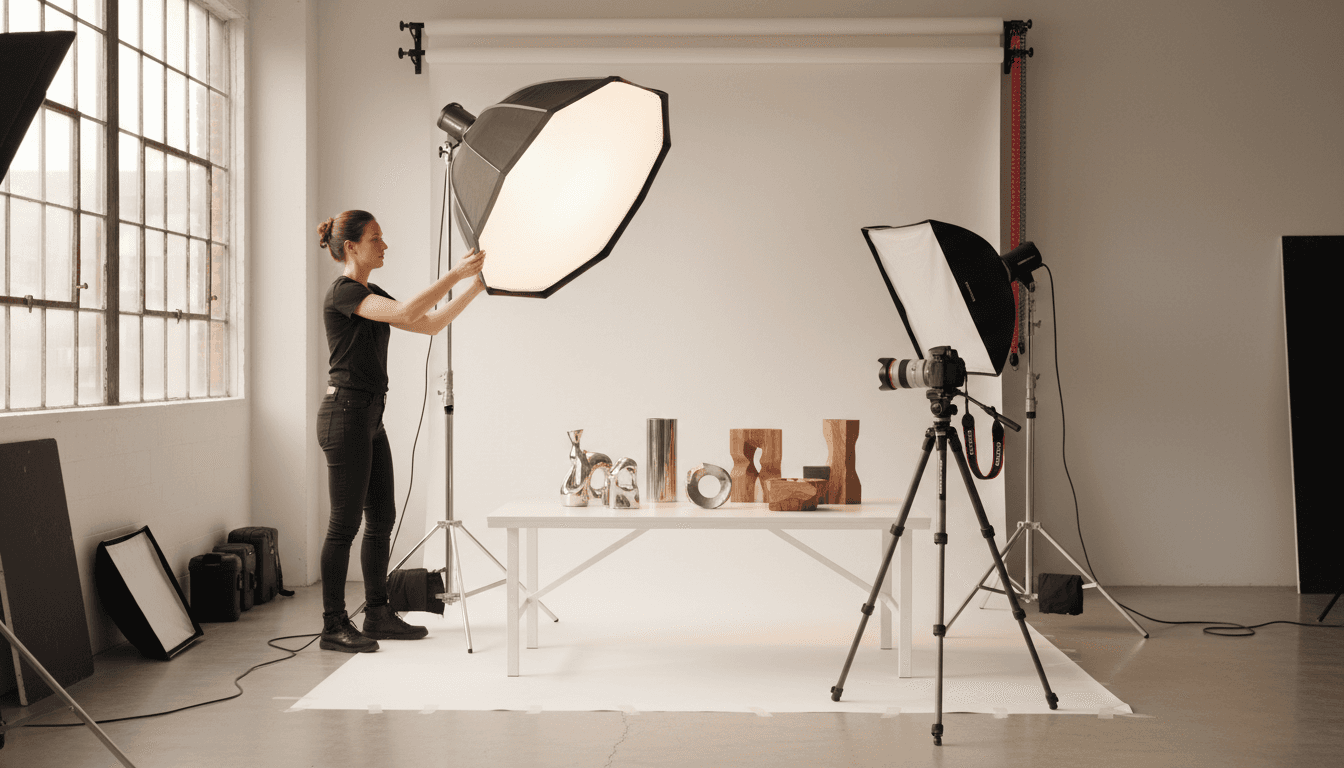 Photography studio setup for brand content
